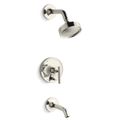 Product Image of Purist Rite-temp Bath And Shower Trim Kit w/ Push-button Diverter And Lever Handle, 2.5 GPM (Vibrant Polished Nickel), K-T14420-4-SN