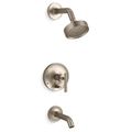 Product Image of Purist Rite-temp Bath And Shower Trim Kit w/ Push-button Diverter And Lever Handle, 1.75 GPM (Vibrant Brushed Bronze), K-T14420-4G-BV