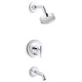 Product Image of Purist Rite-temp Bath And Shower Trim Kit w/ Push-button Diverter And Lever Handle, 1.75 GPM (Polished Chrome), K-T14420-4G-CP