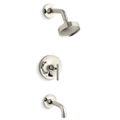 Product Image of Purist Rite-temp Bath And Shower Trim Kit w/ Push-button Diverter And Lever Handle, 2.5 GPM (Vibrant Polished Nickel), K-T14421-4-SN
