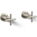 Product Image of Purist Deck- Or Wall Mount Bath Faucet Handle Trim w/ Cross Design (Vibrant Brushed Nickel), K-T14429-3-BN