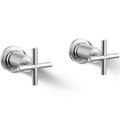 Product Image of Purist Deck- Or Wall Mount Bath Faucet Handle Trim w/ Cross Design (Polished Chrome)