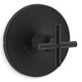Product Image of Purist Mastershower Temperature Control Valve Trim w/ Cross Handle (Matte Black)