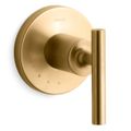 Product Image of Purist Mastershower Volume Control Valve Trim w/ Lever Handle (Vibrant Brushed Moderne Brass), K-T14490-4-2MB