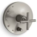 Product Image of Purist Rite-temp Valve Trim w/ Push-button Diverter And Cross Handle (Vibrant Brushed Nickel)