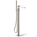 Product Image of Parallel Floor Mount Bath Filler Trim w/ Handshower (Vibrant Brushed Nickel)