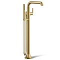 Product Image of Tone Floor Mount Bath Filler Trim w/ Handshower (Vibrant Brushed Moderne Brass)
