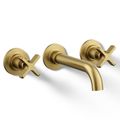 Product Image of Castia Wall Mount Bathroom Faucet, 1.2 GPM (Vibrant Brushed Moderne Brass), K-T35909-3-2MB