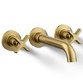 Product Image of Castia Wall Mount Bath Faucet Trim (Vibrant Brushed Moderne Brass)