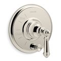 Product Image of Artifacts Rite-temp Valve Trim w/ Push-button Diverter And Lever Handle (Vibrant Polished Nickel), K-T72768-4-SN