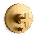 Product Image of Composed Rite-temp Valve Trim w/ Push-button Diverter And Cross Handle (Vibrant Brushed Moderne Brass)