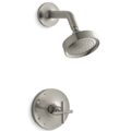 Product Image of Purist Rite-temp Shower Trim Kit w/ Cross Handle, 2.5 GPM (Vibrant Brushed Nickel)