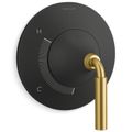 Product Image of Tone Rite-temp Valve Trim (Matte Black w/ Brushed Moderne Brass)