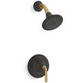 Product Image of Tone Rite-temp Shower Trim Kit, 2.5 GPM (Matte Black w/ Brushed Moderne Brass)
