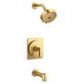 Product Image of Castia Rite-temp Bath And Shower Trim Kit, 1.75 GPM (Vibrant Brushed Moderne Brass), K-TS35917-4G-2MB