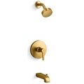 Product Image of Pitch Rite-temp Bath And Shower Trim Kit, 2.5 GPM (Vibrant Brushed Moderne Brass)