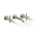 Product Image of Wall-Mount Bathroom Sink Faucet Trim w/ Cross Handles, 1.2 GPM (Vibrant Brushed Nickel), K-T14413-3-BN