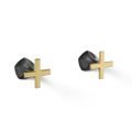 Product Image of Wall-Mount Bathroom Sink Faucet Cross Handle Trim, 1.2 GPM (Matte Black w/ Brushed Moderne Brass)