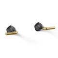 Product Image of Wall-Mount Bathroom Sink Faucet Lever Handle Trim, 1.2 GPM (Matte Black w/ Brushed Moderne Brass)