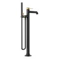 Product Image of Occasion Floor-Mount Bath Filler Trim w/ Handshower (Matte Black w/ Brushed Moderne Brass), K-T27025-4-BMB