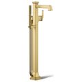 Product Image of Floor-Mount Bath Filler Trim w/ Handshower (Vibrant Brushed Moderne Brass), K-T27408-4-2MB