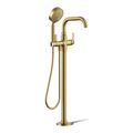 Product Image of Floor-Mount Bath Filler Trim w/ Handshower (Vibrant Brushed Moderne Brass), K-T35924-4-2MB