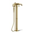 Product Image of Floor-Mount Bath Filler Trim w/ Handshower (Vibrant Brushed Moderne Brass), K-T72790-9M-2MB