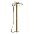 Product Image of Artifacts Floor-Mount Bath Filler Trim w/ Handshower (Vibrant French Gold), K-T72790-9M-AF