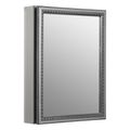 Product Image of 20" W X 26" H Aluminum Single-Door Medicine Cabinet w/ Decorative Silver Framed Mirrored Door, K-CB-CLW2026SS