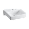 Product Image of 20" X 18" Wall-Mount/Concealed Arm Carrier Bathroom Sink w/ 8" Widespread Faucet Holes (White), K-2053-N-0