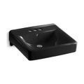 Product Image of 20" X 18" Wall-Mount/Concealed Arm Carrier Arm Bathroom Sink w/ 4" Centerset Faucet Holes (Black/Black), K-2054-7