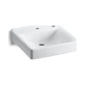Product Image of 20" X 18" Wall-Mount/Concealed Arm Carrier Bathroom Sink w/ Single Faucet Hole And Right-Hand Soap Dispenser Hole (White), K-2084-NR-0