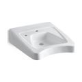 Product Image of 20" X 27" Wall-Mount/Concealed Arm Carrier Wheelchair Bathroom Sink w/ Single Faucet Hole And Left-Hand Soap Dispenser Hole (White), K-12638-L-0