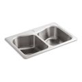 Product Image of 33" Top-Mount Double-Bowl Kitchen Sink (Stainless Steel), K-3369-1-NA
