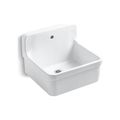 Product Image of 24" X 22" Bracket-Mount Scrub-Up/Plaster Sink w/ Single Faucet Hole (White), K-12784-0