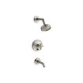 Product Image of Rite-Temp Bath And Shower Trim Kit w/ Push-Button Diverter And Cross Handle, 2.5 GPM (Vibrant Brushed Nickel), K-T14420-3-BN