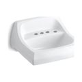 Product Image of 21-1/4" X 18-1/8" Wall-Mount/Concealed Arm Carrier Bathroom Sink w/ 4" Centerset Faucet Holes And Right-Hand Soap Dispenser Hole (White), K-2005-R-0