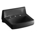 Product Image of Greenwich 20-3/4" X 18-1/4" Wall-Mount/Concealed Arm Carrier Bathroom Sink w/ Widespread Faucet Holes (Black), K-2030-7