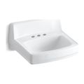 Product Image of 20-3/4" X 18-1/4" Wall-Mount/Concealed Arm Carrier Bathroom Sink w/ 4" Centerset Faucet Holes And No Overflow (White), K-2032-N-0