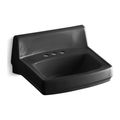 Product Image of 20-3/4" X 18-1/4" Wall-Mount/Concealed Arm Carrier Bathroom Sink w/ 4" Centerset Faucet Holes (Black/Black), K-2032-7