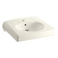 Product Image of Brenham Wall-Mount Or Concealed Carrier Arm Mount Commercial Bathroom Sink w/ Single Faucet Hole (Biscuit), K-1997-1-96