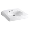 Product Image of Brenham Wall-Mount Or Concealed Carrier Arm Mount Commercial Bathroom Sink w/ Single Faucet Hole And Left-Hand Soap Dispenser Hole (White), K-1997-1L-0