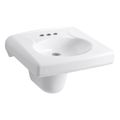 Product Image of Brenham Wall-Mount Or Concealed Carrier Arm Mount Commercial Bathroom Sink w/ 4" Centerset Faucet Holes And Shroud (White), K-1999-4N-0