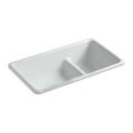 Product Image of Smart Divide 33" Top-/Undermount Double-Bowl Kitchen Sink (Ice Grey), K-6625-95