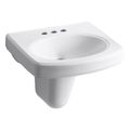 Product Image of Pinoir 22" Oval Wall-Mount Bathroom Sink w/ Glazed Underside (White), K-2035-4-0