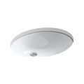 Product Image of 21-1/4" Oval Undermount Bathroom Sink w/ Glazed Underside, No Overflow (White), K-2211-G-0
