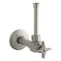 Product Image of 1/2" Angle Supply w/ Stop, Cross Handle And Rigid Vertical Tube (Vibrant Brushed Nickel), K-7653-BN