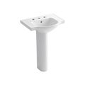 Product Image of Veer 24" Rectangular Pedestal Bathroom Sink (White), K-5266-8-0
