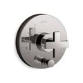 Product Image of Rite-Temp Valve Trim w/ Push-Button Diverter And Cross Handle (Vibrant Titanium)