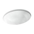 Product Image of 19-1/4" Oval Undermount Bathroom Sink, No Overflow (White Sartorial Paisley), K-14218-FP1-0